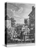 Times of the Day, Evening, 1738-William Hogarth-Stretched Canvas