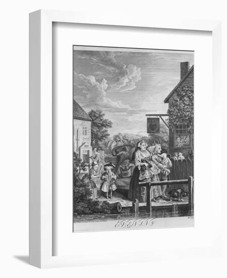 Times of the Day, Evening, 1738-William Hogarth-Framed Giclee Print