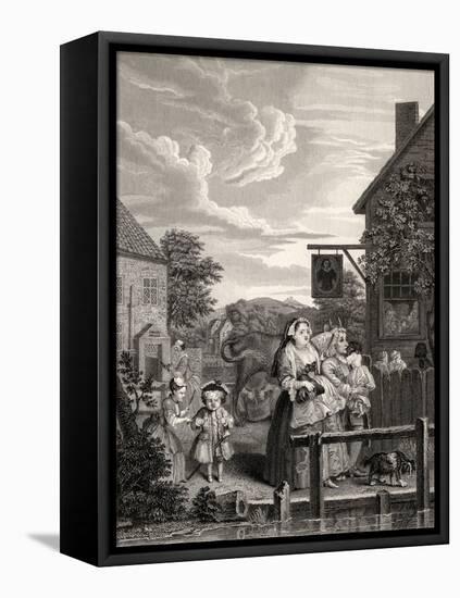Times of the Day: Evening, from 'The Works of William Hogarth', Published 1833-William Hogarth-Framed Stretched Canvas