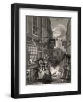 Times of the Day: Night, from 'The Works of William Hogarth', Published 1833-William Hogarth-Framed Giclee Print