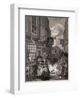 Times of the Day: Night, from 'The Works of William Hogarth', Published 1833-William Hogarth-Framed Giclee Print