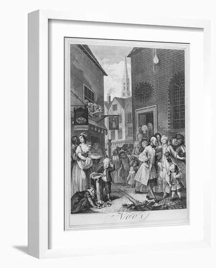 Times of the Day, Noon, 1738-William Hogarth-Framed Giclee Print