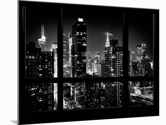 Times Square and 42nd Street with the Empire State Building by Night - Manhattan, New York, USA-Philippe Hugonnard-Mounted Photographic Print