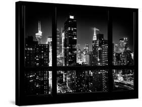 Times Square and 42nd Street with the Empire State Building by Night - Manhattan, New York, USA-Philippe Hugonnard-Stretched Canvas