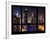 Times Square and 42nd Street with the Empire State Building by Night - Manhattan, New York, USA-Philippe Hugonnard-Framed Photographic Print