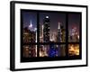 Times Square and 42nd Street with the Empire State Building by Night - Manhattan, New York, USA-Philippe Hugonnard-Framed Photographic Print