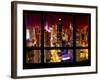 Times Square and 42nd Street with the Empire State Building by Night - Manhattan, New York, USA-Philippe Hugonnard-Framed Photographic Print