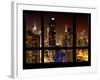 Times Square and 42nd Street with the Empire State Building by Night - Manhattan, New York, USA-Philippe Hugonnard-Framed Photographic Print