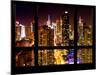 Times Square and 42nd Street with the Empire State Building by Night - Manhattan, New York, USA-Philippe Hugonnard-Mounted Premium Photographic Print