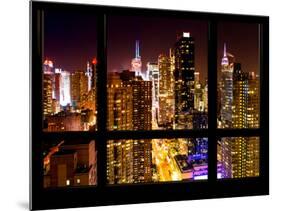 Times Square and 42nd Street with the Empire State Building by Night - Manhattan, New York, USA-Philippe Hugonnard-Mounted Photographic Print