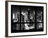 Times Square and 42nd Street with the Empire State Building by Night - Manhattan, New York-Philippe Hugonnard-Framed Photographic Print