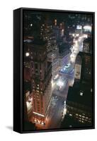 Times Square and Garment District at Night-null-Framed Stretched Canvas