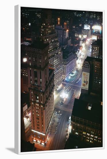 Times Square and Garment District at Night-null-Framed Photographic Print