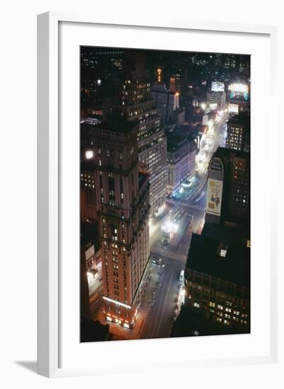 Times Square and Garment District at Night-null-Framed Photographic Print