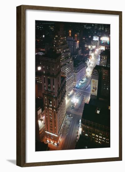 Times Square and Garment District at Night-null-Framed Photographic Print