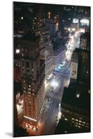 Times Square and Garment District at Night-null-Mounted Photographic Print