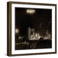 Times Square at Night, Circa the 1920's-null-Framed Photographic Print
