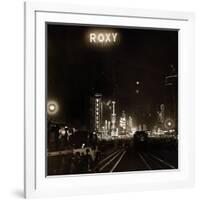 Times Square at Night, Circa the 1920's-null-Framed Photographic Print