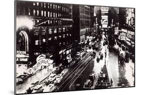 Times Square at Night, New York , c.1930-null-Mounted Giclee Print
