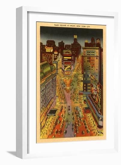 Times Square at Night, New York City-null-Framed Art Print