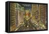 Times Square at Night, New York City-null-Framed Stretched Canvas