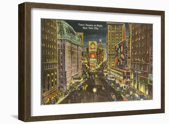 Times Square at Night, New York City-null-Framed Art Print