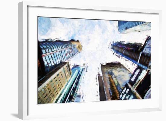 Times Square Buildings II - In the Style of Oil Painting-Philippe Hugonnard-Framed Giclee Print