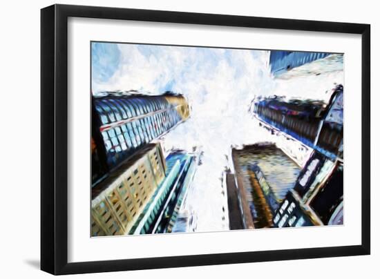 Times Square Buildings II - In the Style of Oil Painting-Philippe Hugonnard-Framed Giclee Print