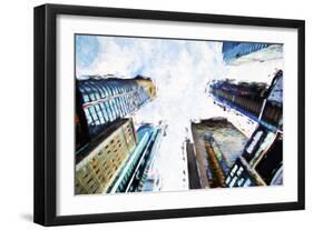 Times Square Buildings II - In the Style of Oil Painting-Philippe Hugonnard-Framed Giclee Print