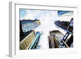 Times Square Buildings II - In the Style of Oil Painting-Philippe Hugonnard-Framed Giclee Print