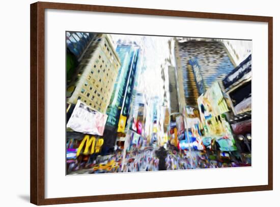 Times Square Buildings III - In the Style of Oil Painting-Philippe Hugonnard-Framed Giclee Print