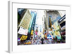 Times Square Buildings III - In the Style of Oil Painting-Philippe Hugonnard-Framed Giclee Print