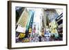 Times Square Buildings III - In the Style of Oil Painting-Philippe Hugonnard-Framed Giclee Print