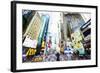 Times Square Buildings III - In the Style of Oil Painting-Philippe Hugonnard-Framed Giclee Print