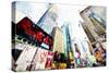 Times Square Buildings - In the Style of Oil Painting-Philippe Hugonnard-Stretched Canvas