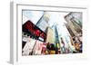 Times Square Buildings - In the Style of Oil Painting-Philippe Hugonnard-Framed Giclee Print