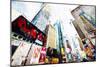 Times Square Buildings - In the Style of Oil Painting-Philippe Hugonnard-Mounted Giclee Print