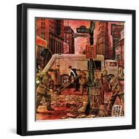 "Times Square Cleanup," January 4, 1947-Stevan Dohanos-Framed Giclee Print