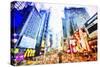 Times Square Colors - In the Style of Oil Painting-Philippe Hugonnard-Stretched Canvas