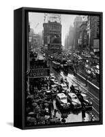 Times Square During a President Franklin D. Roosevelt Speech Transmission, New York, 1941-null-Framed Stretched Canvas