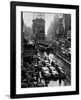 Times Square During a President Franklin D. Roosevelt Speech Transmission, New York, 1941-null-Framed Photographic Print