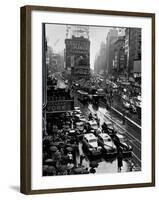 Times Square During a President Franklin D. Roosevelt Speech Transmission, New York, 1941-null-Framed Photographic Print