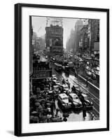 Times Square During a President Franklin D. Roosevelt Speech Transmission, New York, 1941-null-Framed Photographic Print