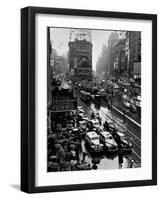 Times Square During a President Franklin D. Roosevelt Speech Transmission, New York, 1941-null-Framed Photographic Print