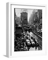 Times Square During a President Franklin D. Roosevelt Speech Transmission, New York, 1941-null-Framed Photographic Print