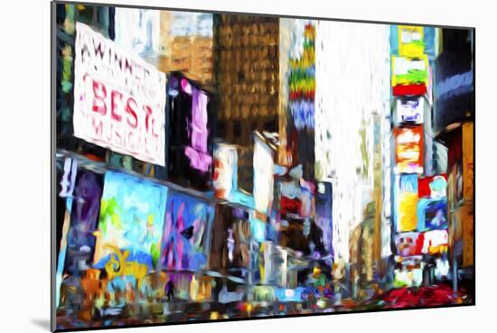 Times Square III - In the Style of Oil Painting-Philippe Hugonnard-Mounted Giclee Print