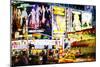 Times Square - In the Style of Oil Painting-Philippe Hugonnard-Mounted Giclee Print