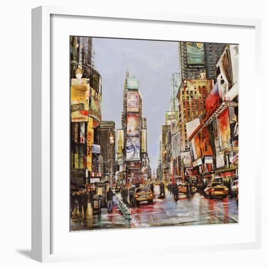 Times Square Jam-John B^ Mannarini-Framed Art Print