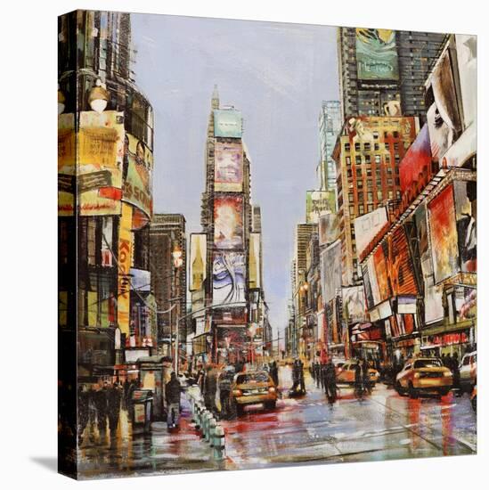 Times Square Jam-John B^ Mannarini-Stretched Canvas