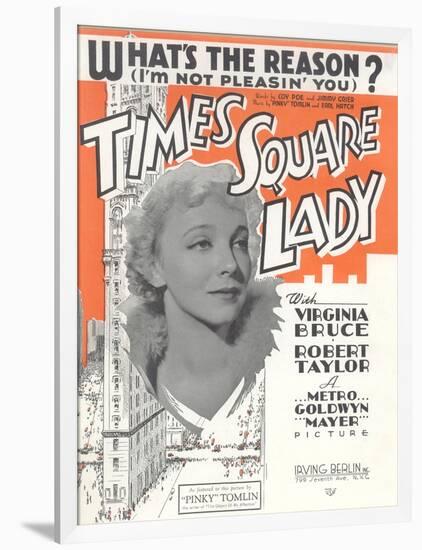 Times Square Lady Sheet Music-null-Framed Art Print